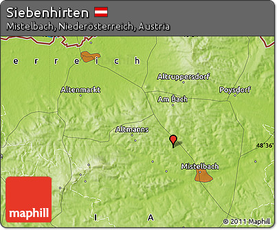 Physical Map of Siebenhirten
