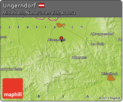 Physical Map of Ungerndorf