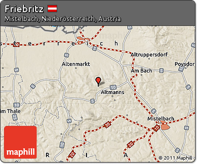 Shaded Relief Map of Friebritz