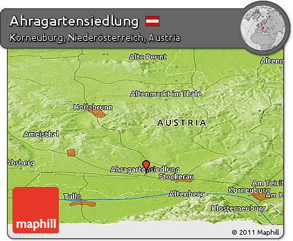 Physical Panoramic Map of Ahragartensiedlung