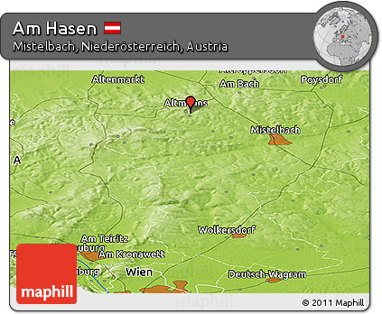 Physical Panoramic Map of Am Hasen
