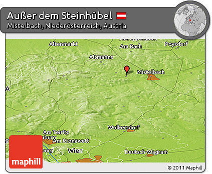 Physical Panoramic Map of Außer Dem Steinhübel