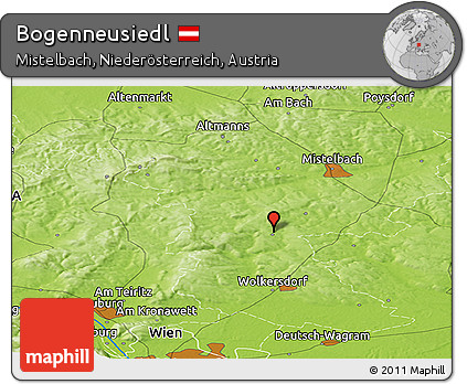 Physical Panoramic Map of Bogenneusiedl