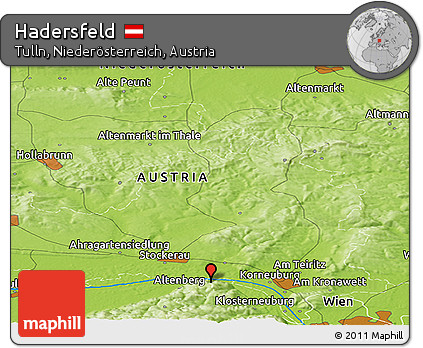 Physical Panoramic Map of Hadersfeld