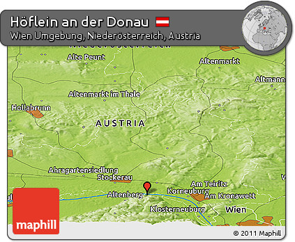 Physical Panoramic Map of Höflein An Der Donau