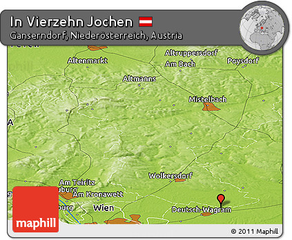 Physical Panoramic Map of In Vierzehn Jochen