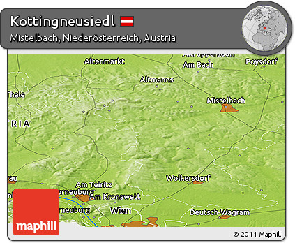 Physical Panoramic Map of Kottingneusiedl
