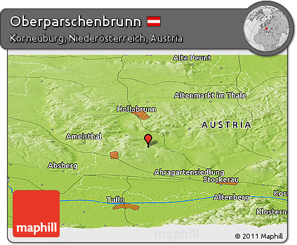 Physical Panoramic Map of Oberparschenbrunn