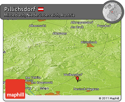 Physical Panoramic Map of Pillichsdorf