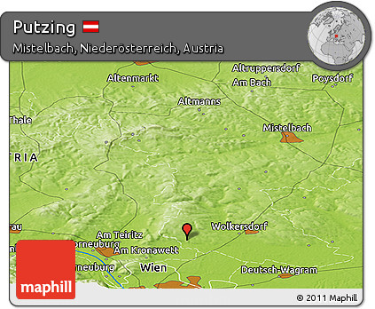 Physical Panoramic Map of Putzing