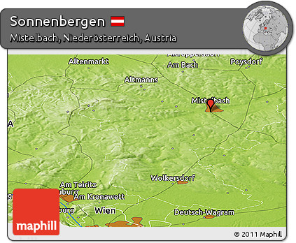Physical Panoramic Map of Sonnenbergen