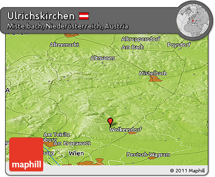Physical Panoramic Map of Ulrichskirchen