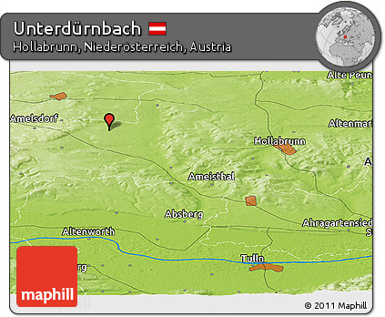 Physical Panoramic Map of Unterdürnbach