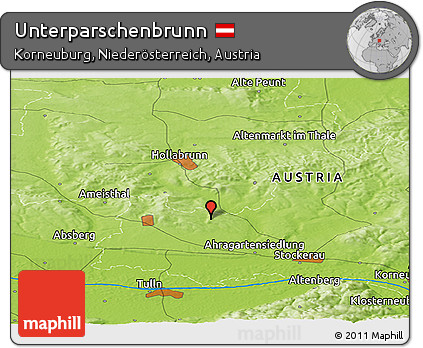 Physical Panoramic Map of Unterparschenbrunn