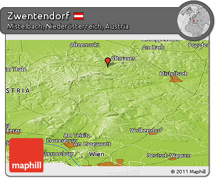 Physical Panoramic Map of Zwentendorf