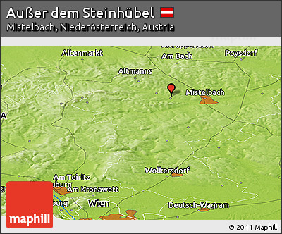 Physical Panoramic Map of Außer Dem Steinhübel