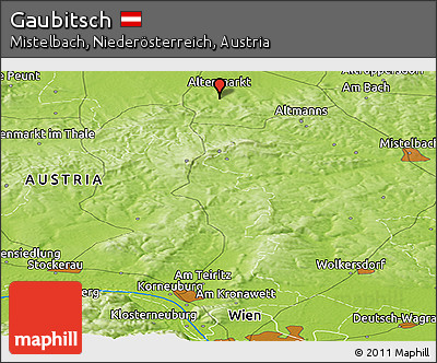 Physical Panoramic Map of Gaubitsch