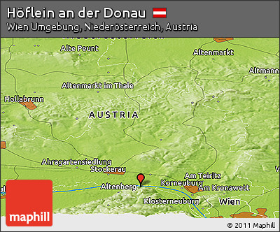 Physical Panoramic Map of Höflein An Der Donau