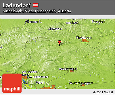 Physical Panoramic Map of Ladendorf