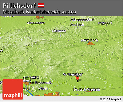 Physical Panoramic Map of Pillichsdorf