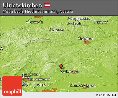 Physical Panoramic Map of Ulrichskirchen