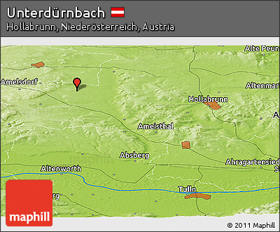 Physical Panoramic Map of Unterdürnbach