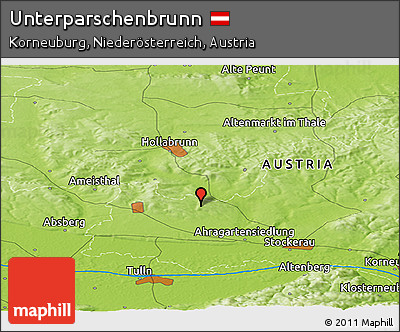 Physical Panoramic Map of Unterparschenbrunn