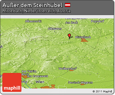 Physical Panoramic Map of Außer Dem Steinhübel
