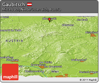 Physical Panoramic Map of Gaubitsch
