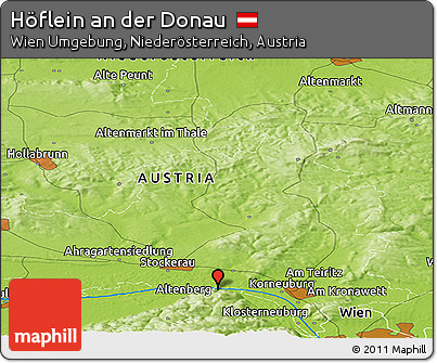 Physical Panoramic Map of Höflein An Der Donau