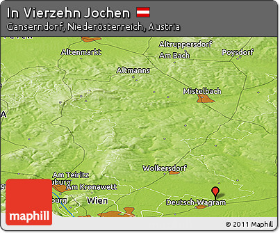 Physical Panoramic Map of In Vierzehn Jochen