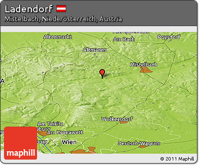 Physical Panoramic Map of Ladendorf