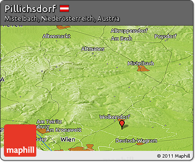 Physical Panoramic Map of Pillichsdorf