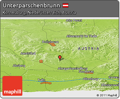 Physical Panoramic Map of Unterparschenbrunn