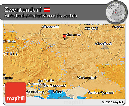 Political Panoramic Map of Zwentendorf