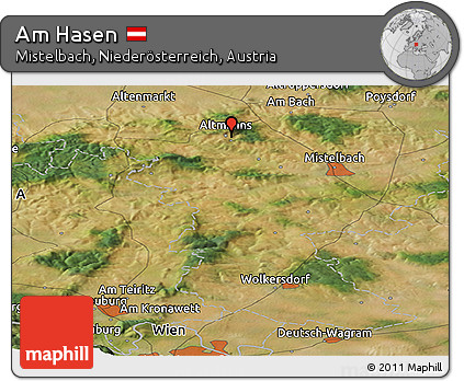 Satellite Panoramic Map of Am Hasen