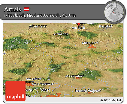 Satellite Panoramic Map of Ameis