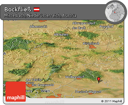 Satellite Panoramic Map of Bockfließ