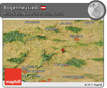 Satellite Panoramic Map of Bogenneusiedl