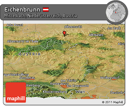 Satellite Panoramic Map of Eichenbrunn