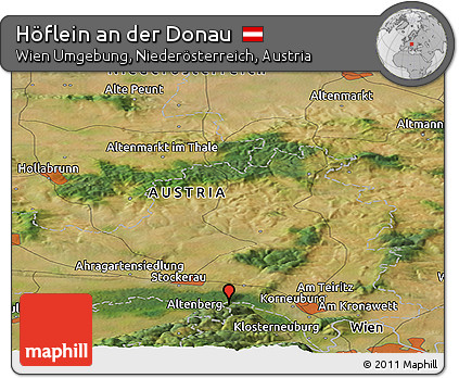 Satellite Panoramic Map of Höflein An Der Donau