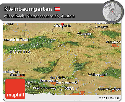 Satellite Panoramic Map of Kleinbaumgarten