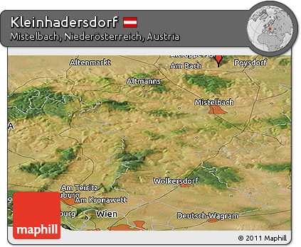 Satellite Panoramic Map of Kleinhadersdorf