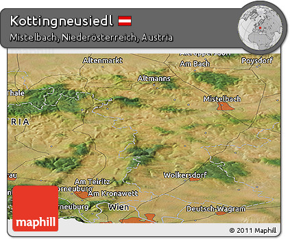 Satellite Panoramic Map of Kottingneusiedl