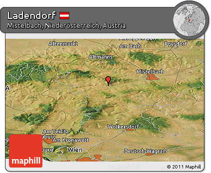 Satellite Panoramic Map of Ladendorf