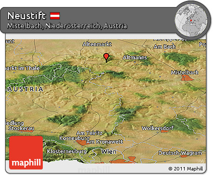Satellite Panoramic Map of Neustift