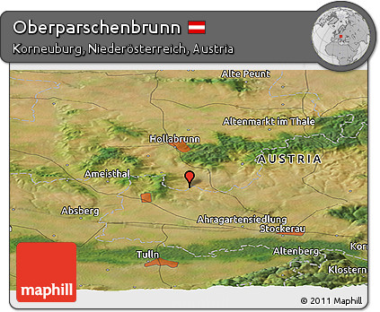 Satellite Panoramic Map of Oberparschenbrunn