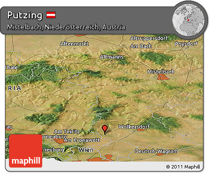 Satellite Panoramic Map of Putzing
