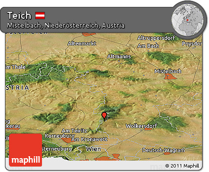 Satellite Panoramic Map of Teich