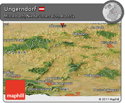 Satellite Panoramic Map of Ungerndorf
